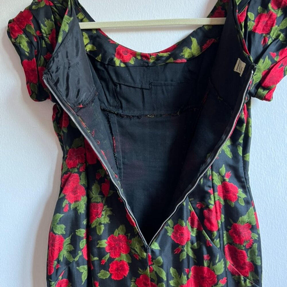 Vintage Red Floral Dress - Picture 8 of 8